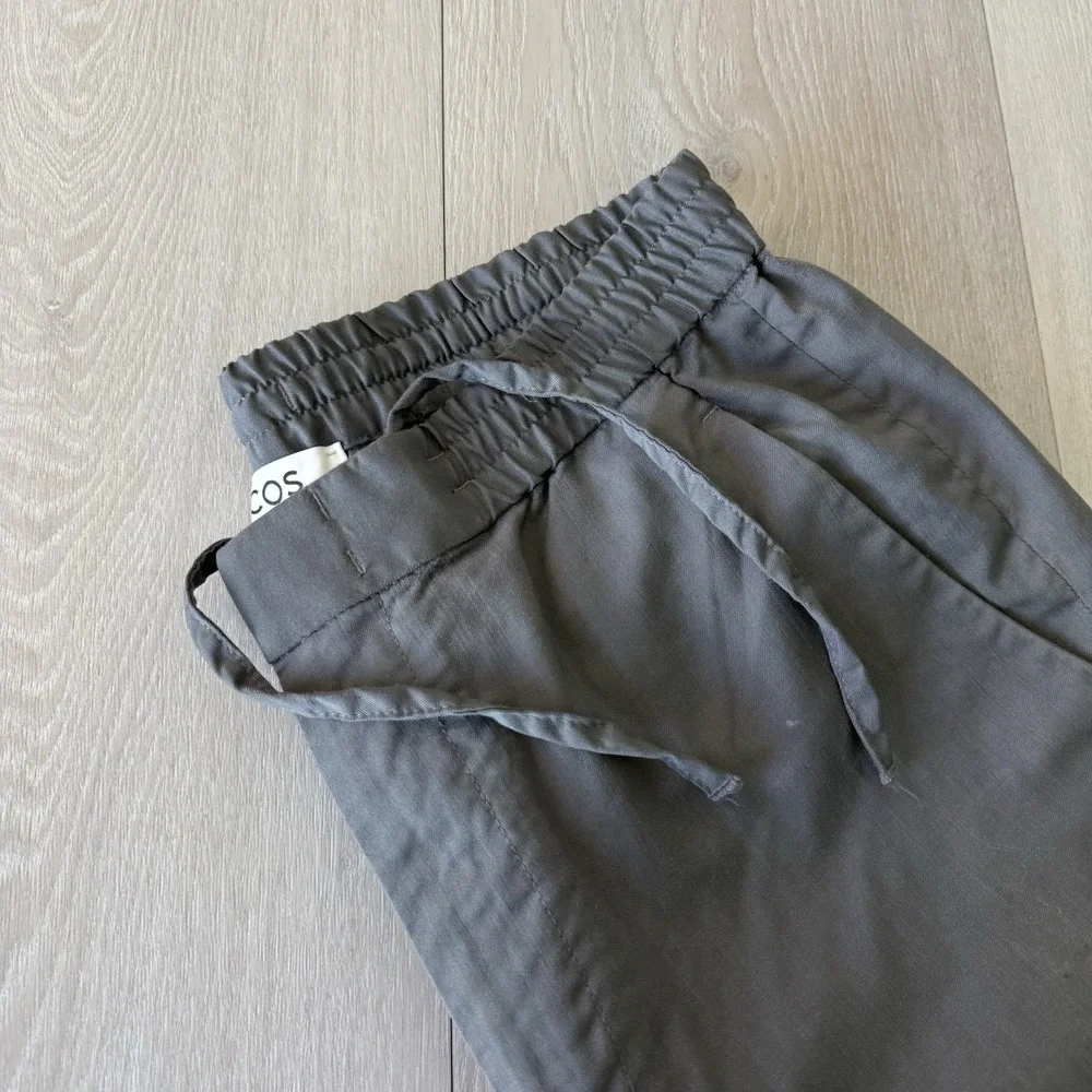 COS Pants Gray Wool Slim Trousers Slacks Elastic Prep Men's US Size 32x29